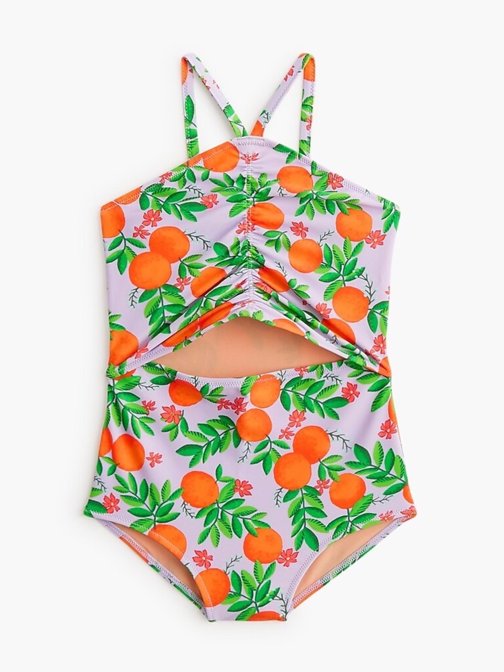 J.Crew Crewcuts Printed Oranges One Piece Swimsuit Sz 8